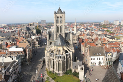 View of Ghent, Saint Nicholas' Church  from Belfry photo