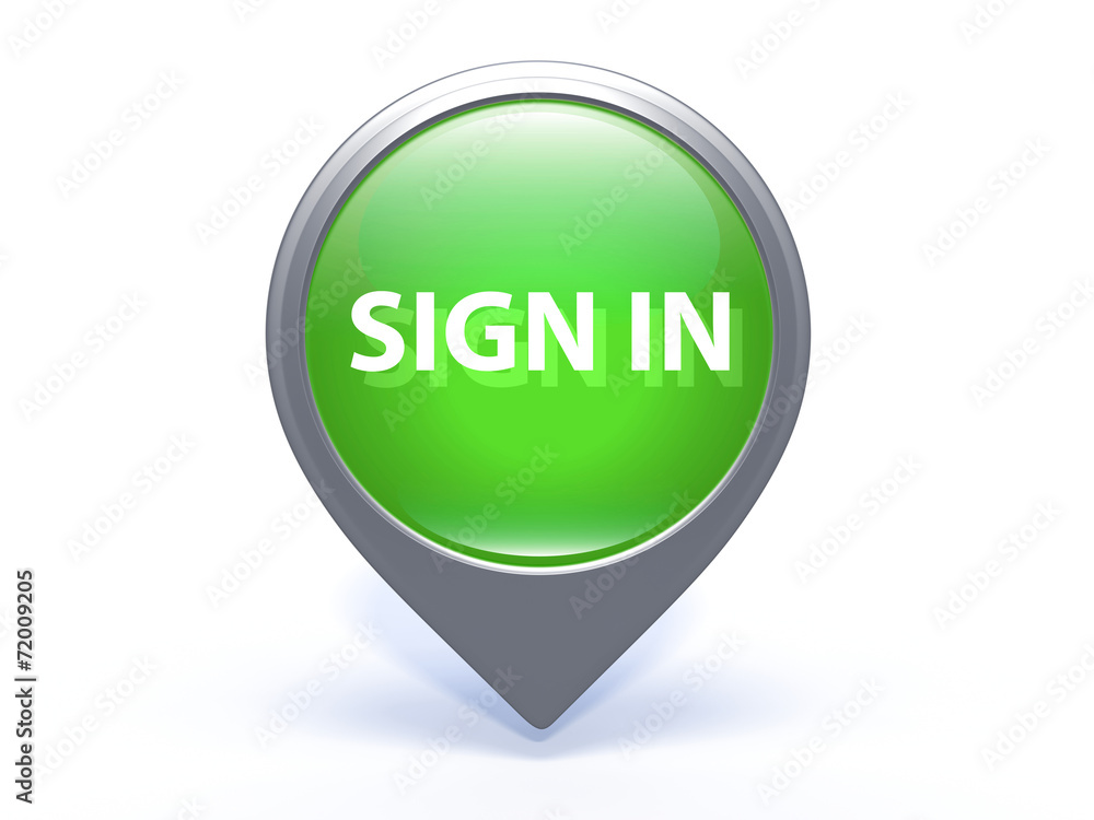 sign in pointer icon on white background sign in pointer icon on white background