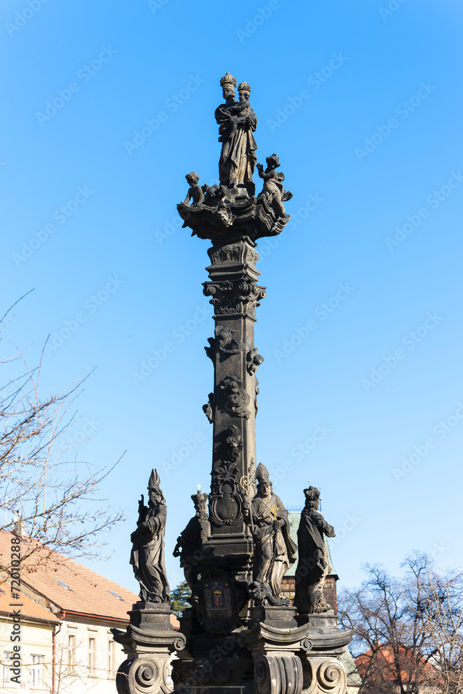 the plague column in Rakovnik, Czech Republic
