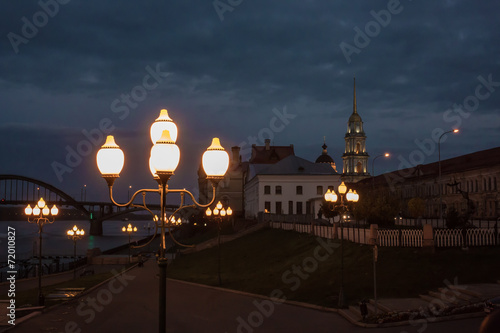 Lanterns on quay of Rybinsk