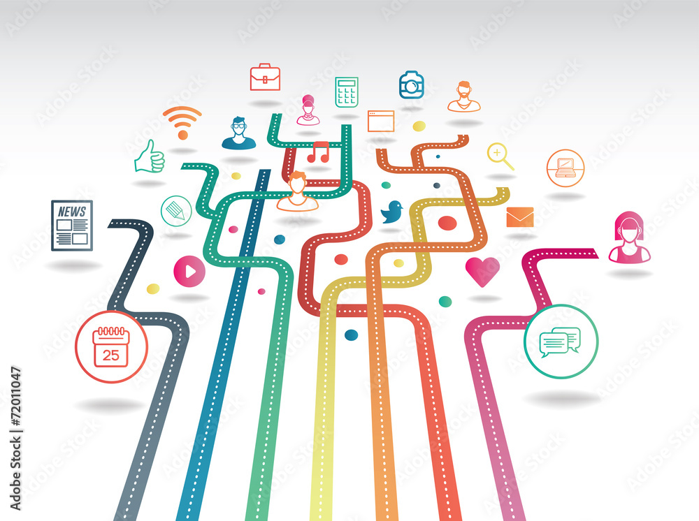 Colourful app icons with lines Colourful app icons with lines