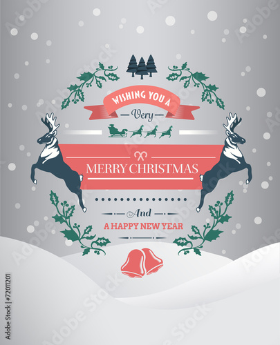 Merry christmas and happy new year vector