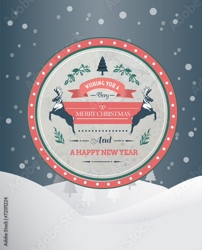 Merry christmas and happy new year vector