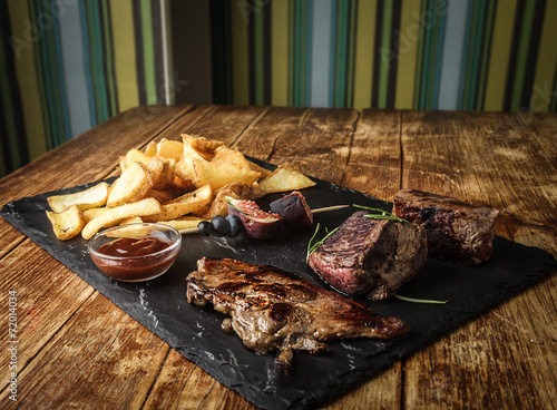 Meat and chips