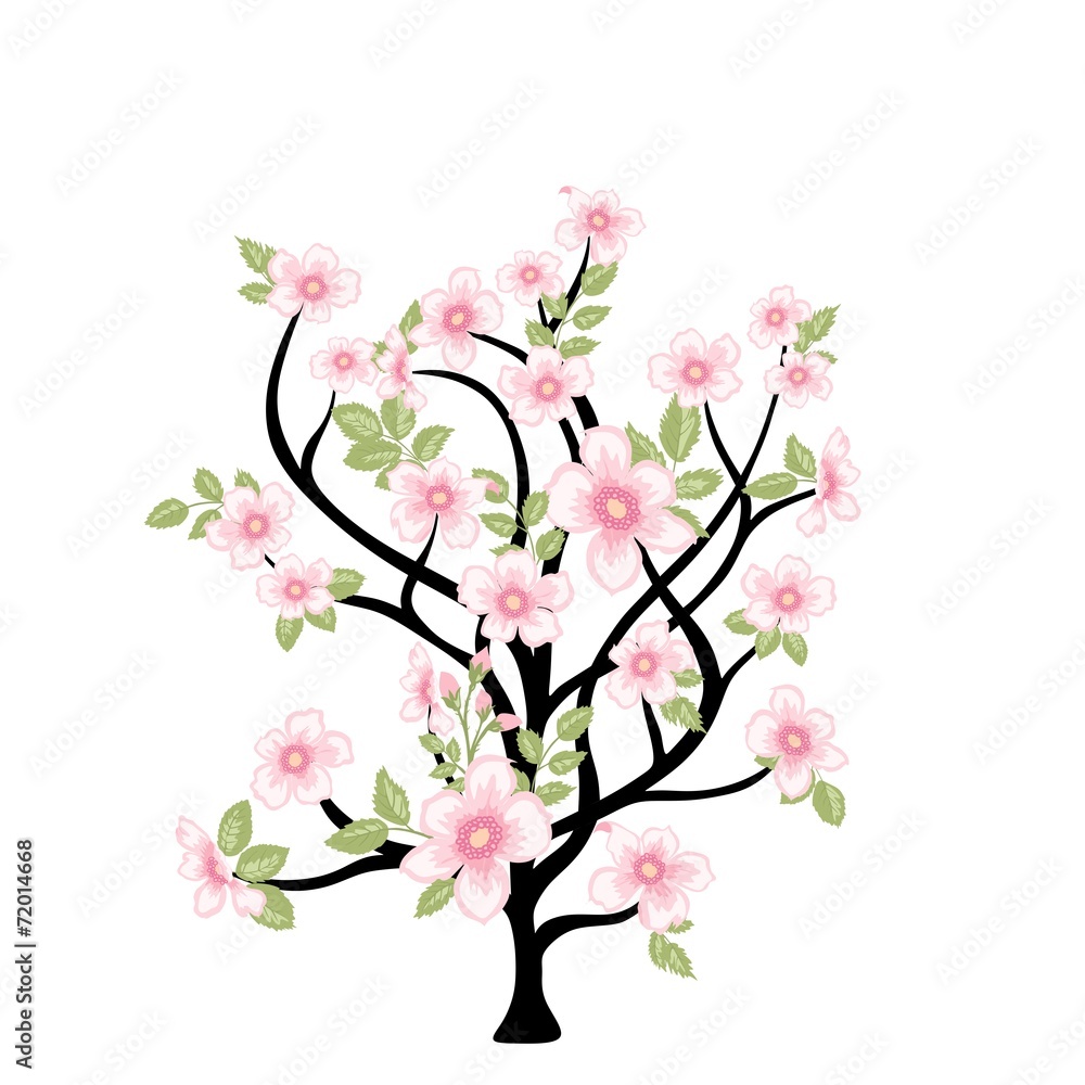 Spring tree with flowers for your design Spring tree with flowers for your design