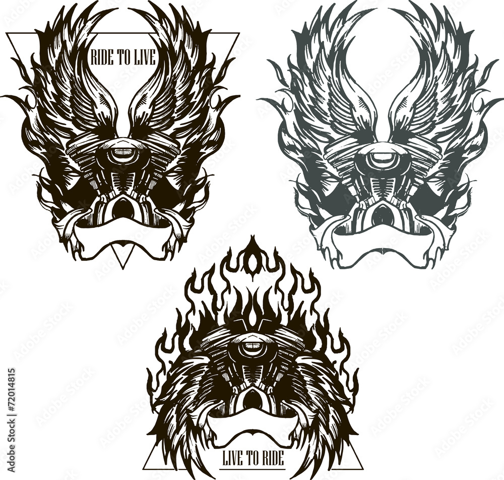 Fototapeta premium biker logotypes set