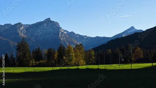 Oldenhorn and Schlauchhorn in the evening photo