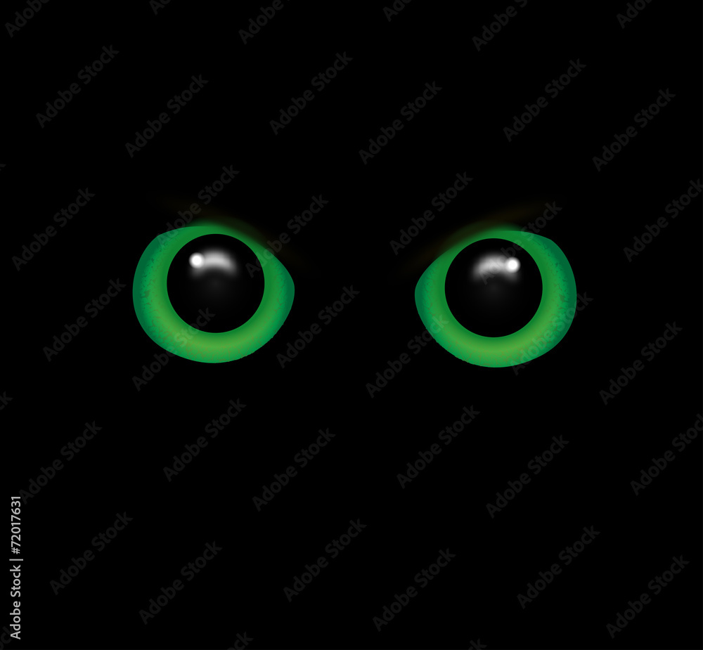 Naklejka premium Eyes of a wild animal in the darkness vector