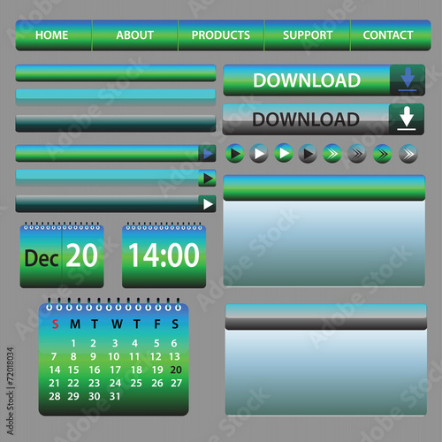 Web Elements Design Blue and Green