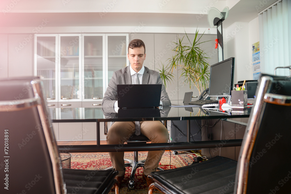 Business man at computer desk Business man at computer desk