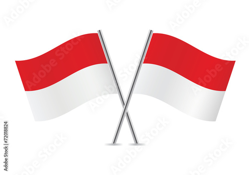 Indonesian flags. Vector illustration. Free Download Indonesian flags. Vector illustration. - GFXLoad