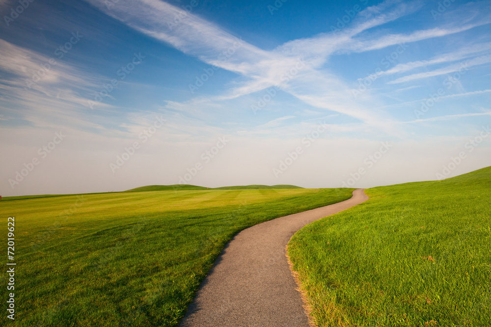 Fototapeta premium Misty morning on a empty golf course
