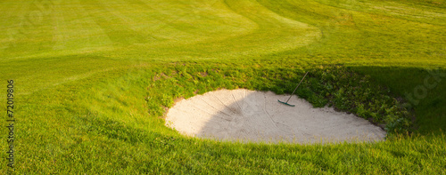 Golf bunker on a summer golf course