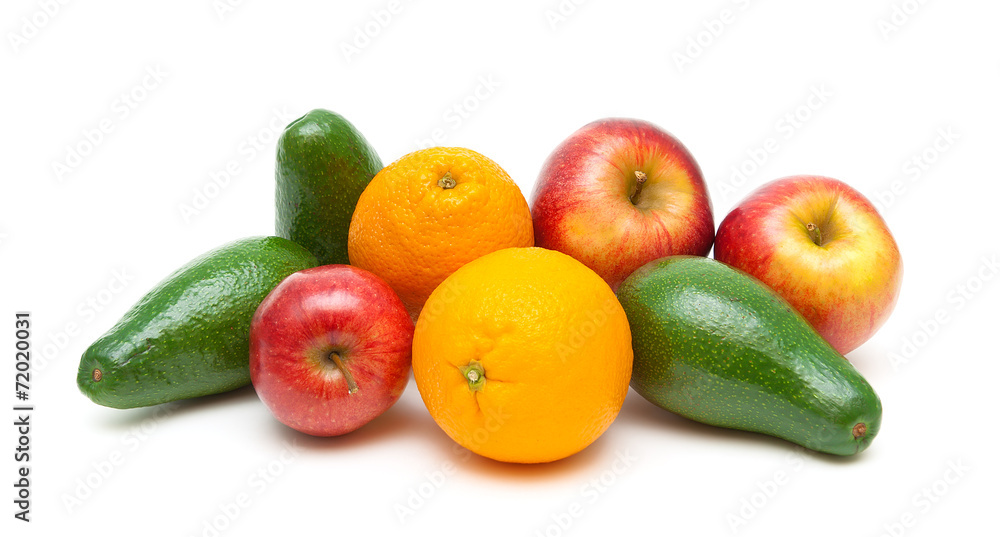 fresh fruit on a white background fresh fruit on a white background