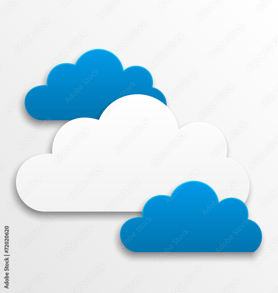 Set paper clouds isolated on white background Set paper clouds isolated on white background