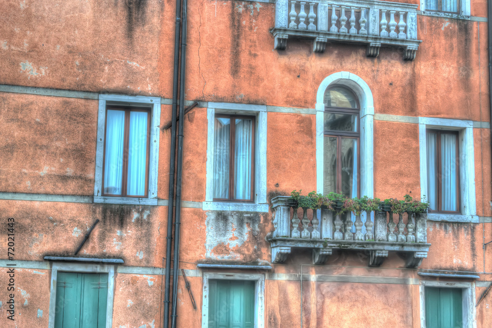 grunge window in Venice, Italy
