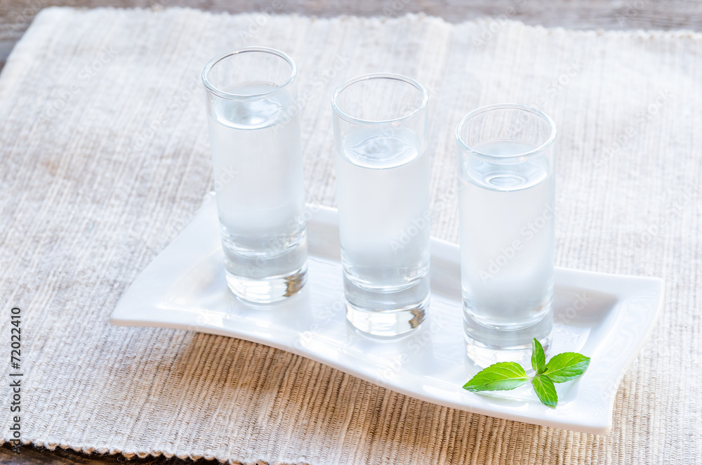 Glasses of vodka Glasses of vodka