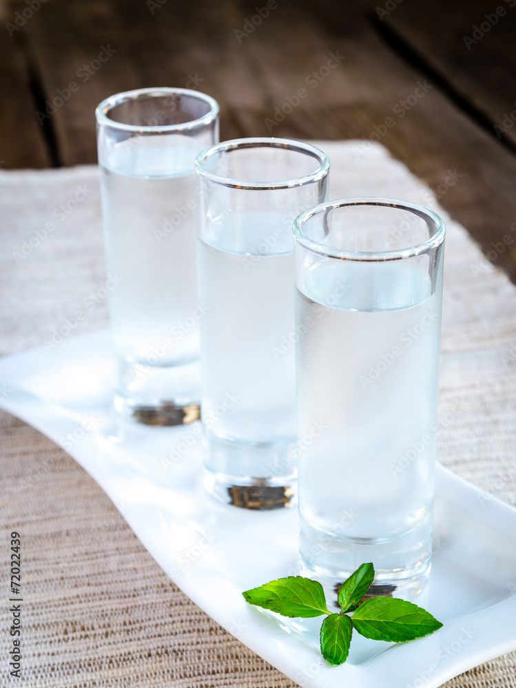 Glasses of vodka Glasses of vodka