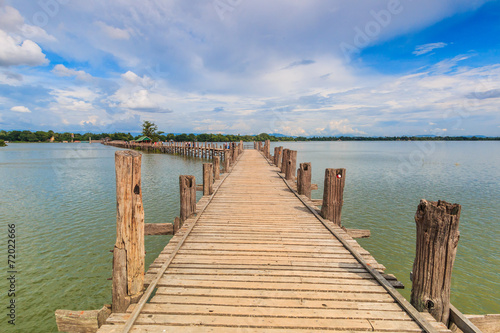 U bein bridge in Taungthaman lake  Amarapura  Myanmar
