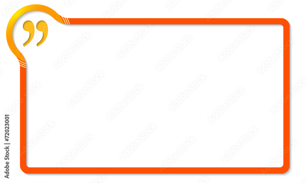 red frame with yellow corner and quotation mark red frame with yellow corner and quotation mark