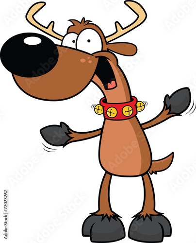 Cartoon Reindeer Excited