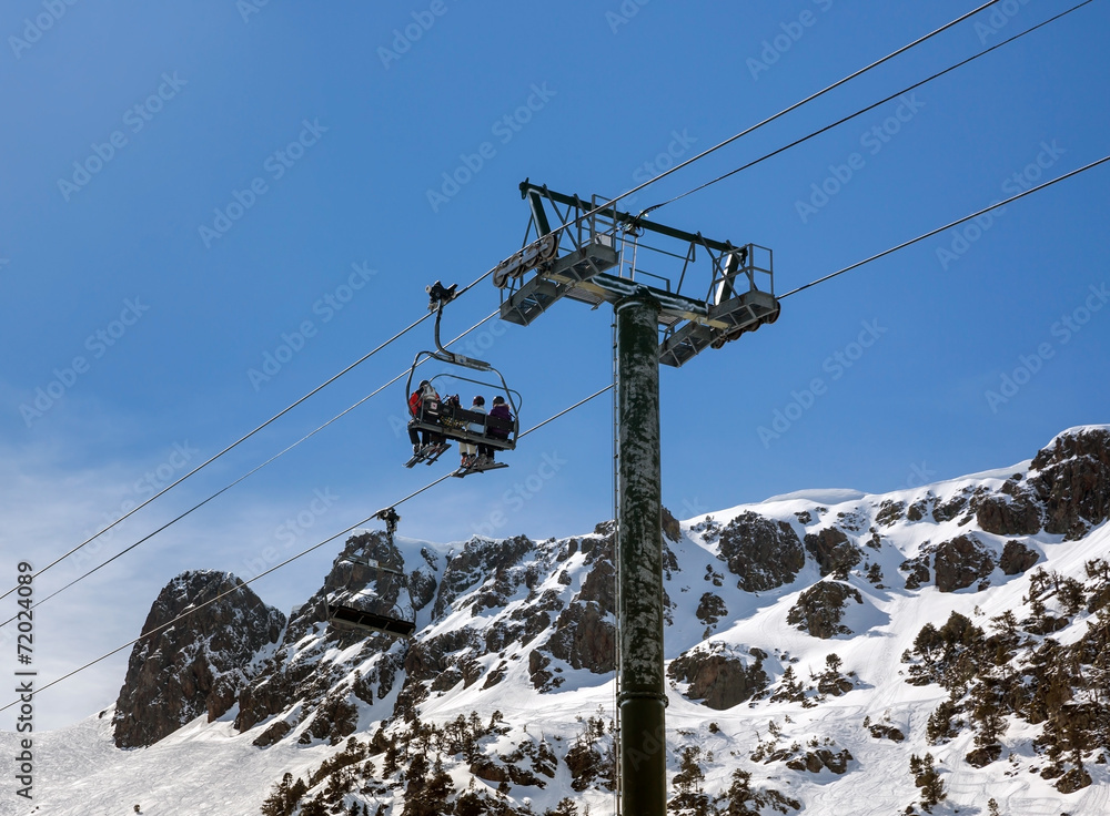 Cableway in the mountains