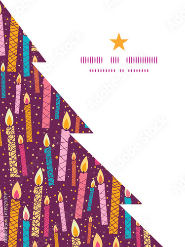 Vector colorful birthday candles Christmas tree silhouette