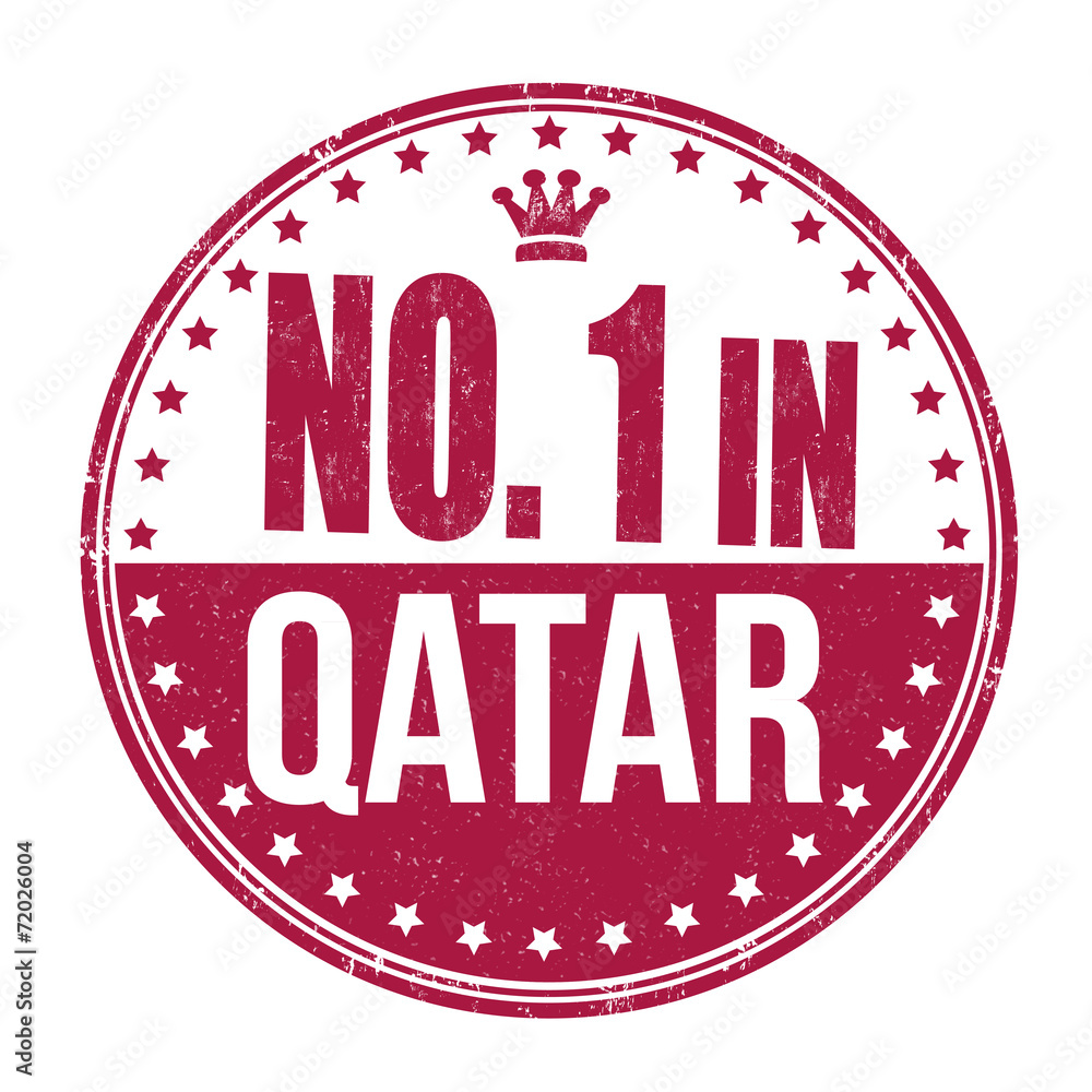 Number one in Qatar stamp Number one in Qatar stamp