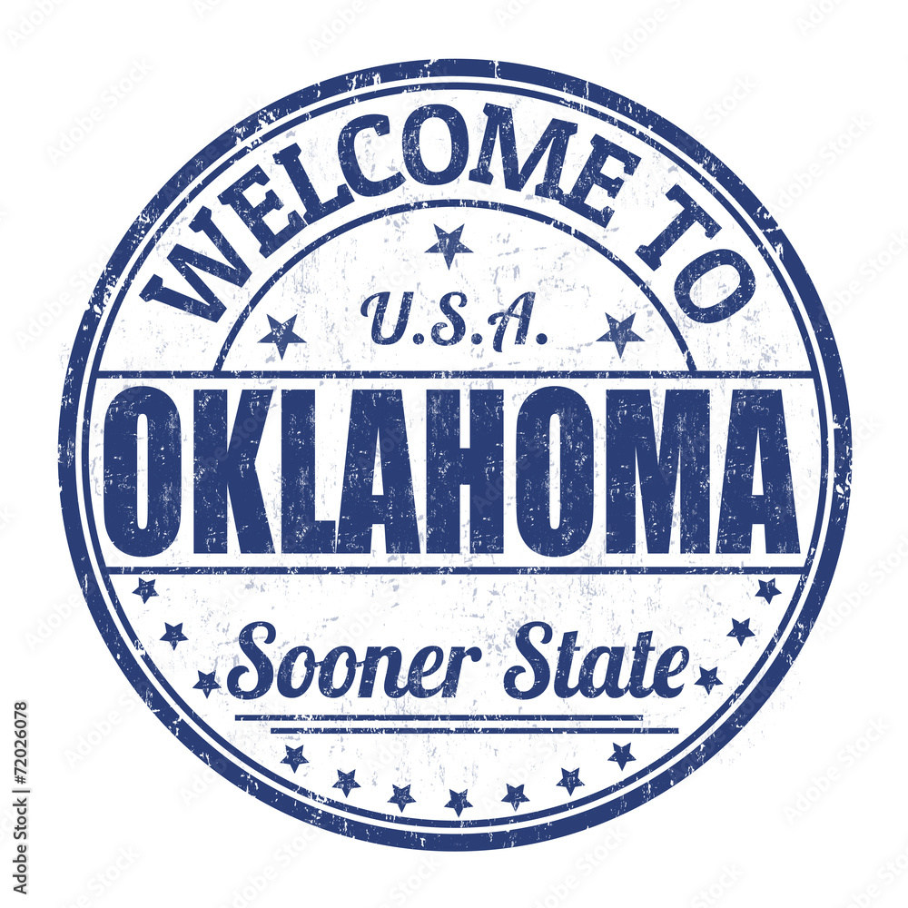 Welcome to Oklahoma stamp