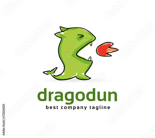 Abstract vector dragon monster logo icon concept. Logotype