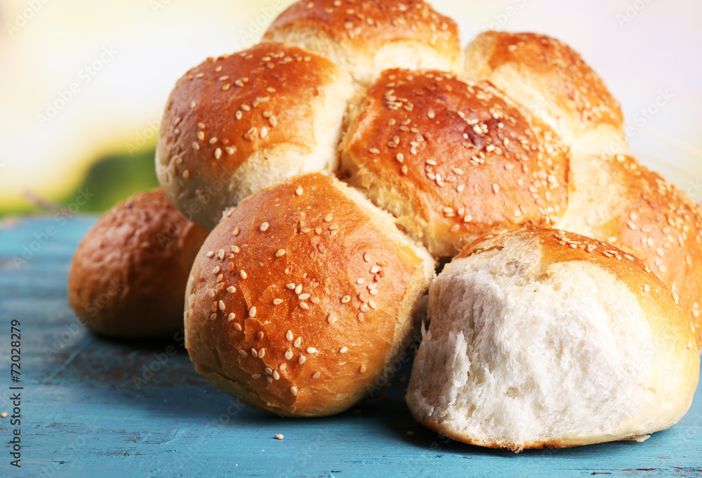 Tasty buns with sesame