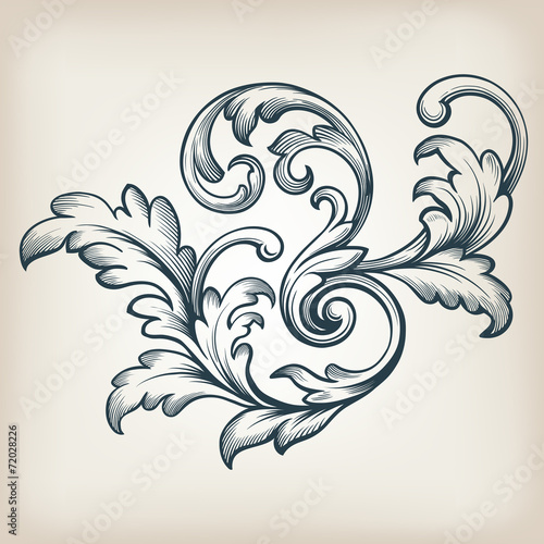 vector vintage Baroque frame scroll pattern