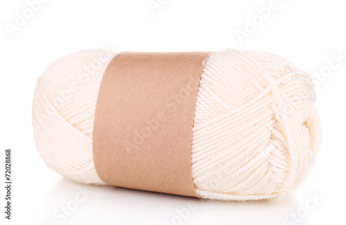 Fényképezés Knitting yarn isolated on white