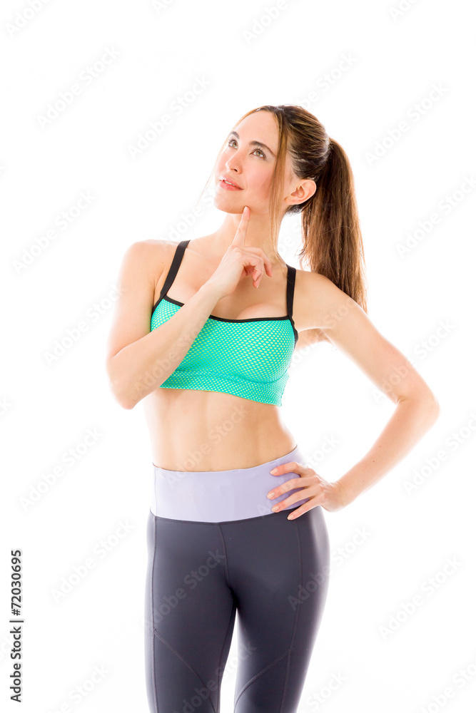 model isolated on plain background thinking model isolated on plain background thinking
