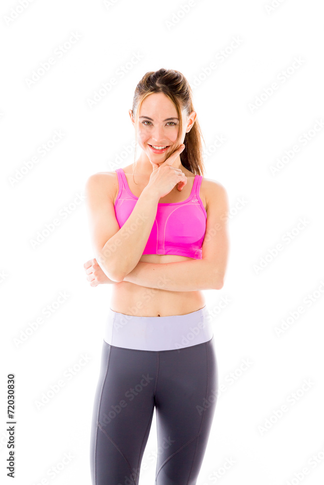 model isolated on plain background thinking model isolated on plain background thinking