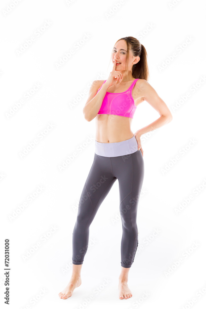 model isolated with finger on lips secret model isolated with finger on lips secret