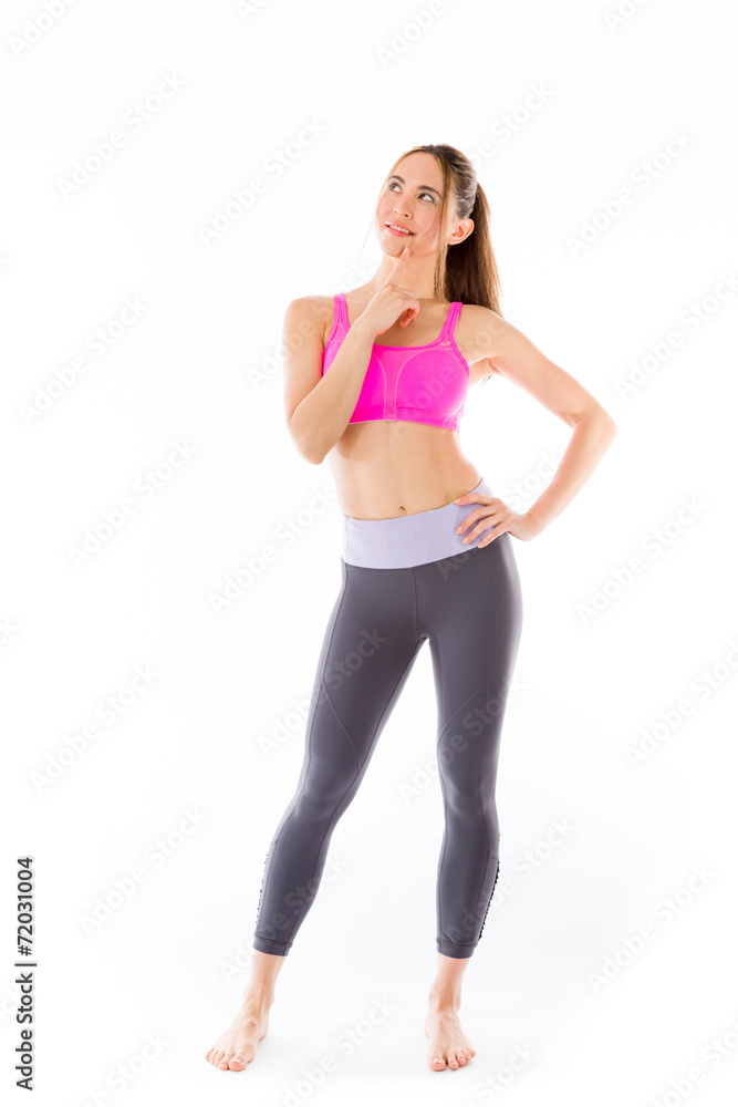 model isolated on plain background thinking model isolated on plain background thinking