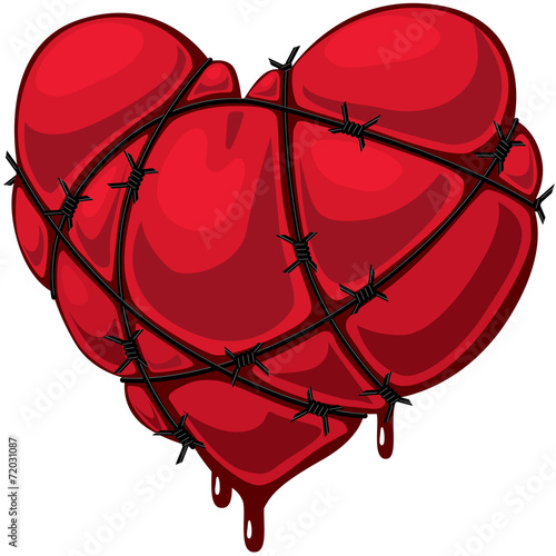 Heart with barbed wire