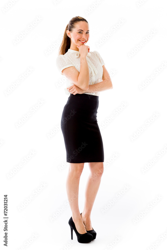 model isolated on plain background thinking model isolated on plain background thinking