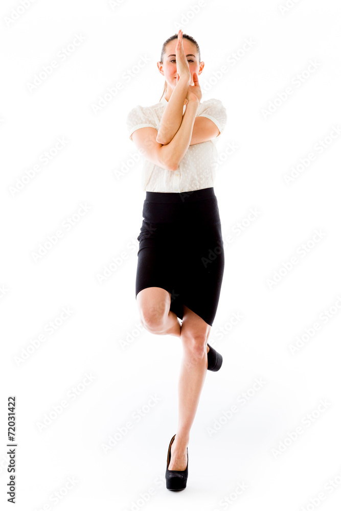 model isolated on plain background yoga relaxing model isolated on plain background yoga relaxing