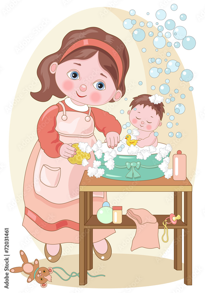Small Characters- Baby Bath Small Characters- Baby Bath