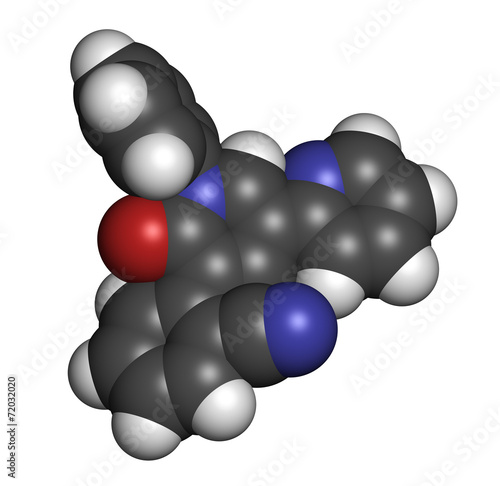 Perampanel epilepsy drug molecule. photo