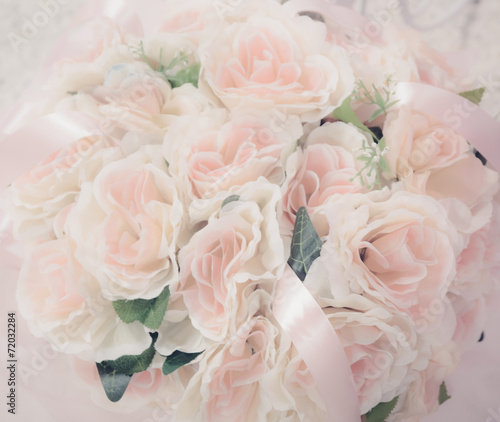 Bouquet of white roses in soft style.