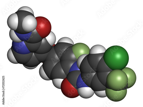 Regorafenib cancer drug molecule. photo