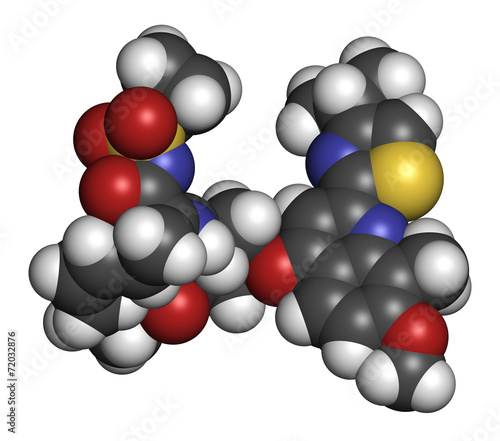 Simeprevir hepatitis C virus (HCV) drug molecule. photo