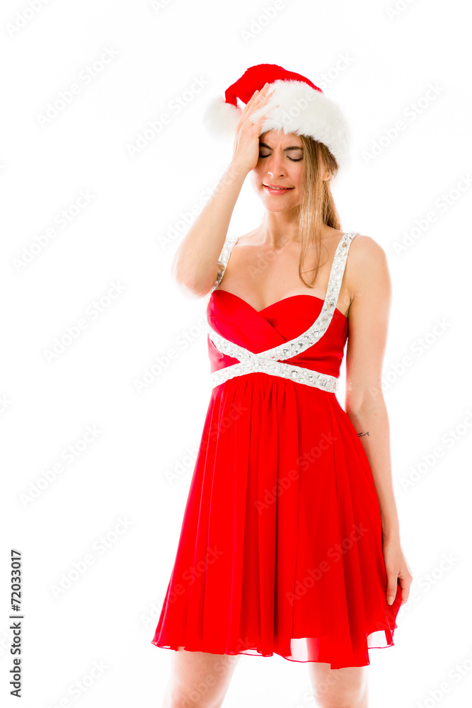 model isolated on plain background confused headache model isolated on plain background confused headache