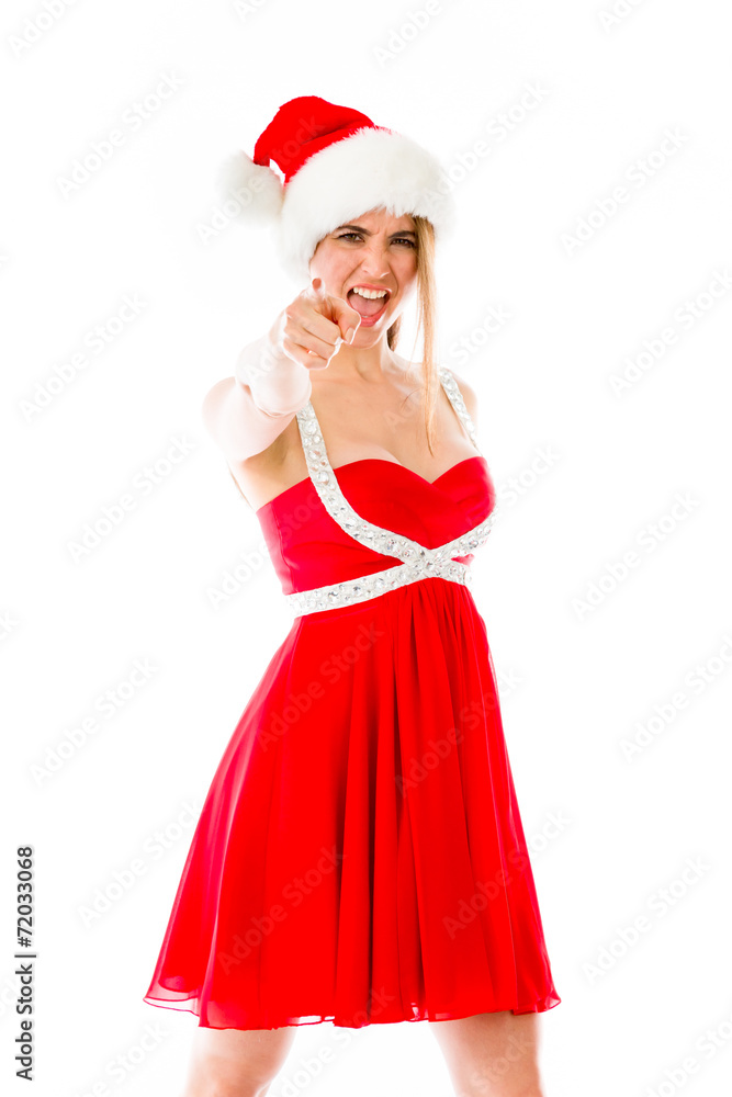 model isolated on plain background nagging scolding with finger model isolated on plain background nagging scolding with finger