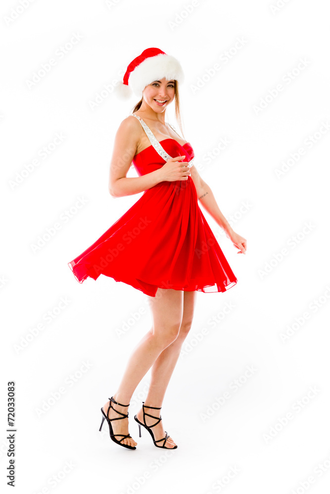 model isolated on white ready for christmas model isolated on white ready for christmas