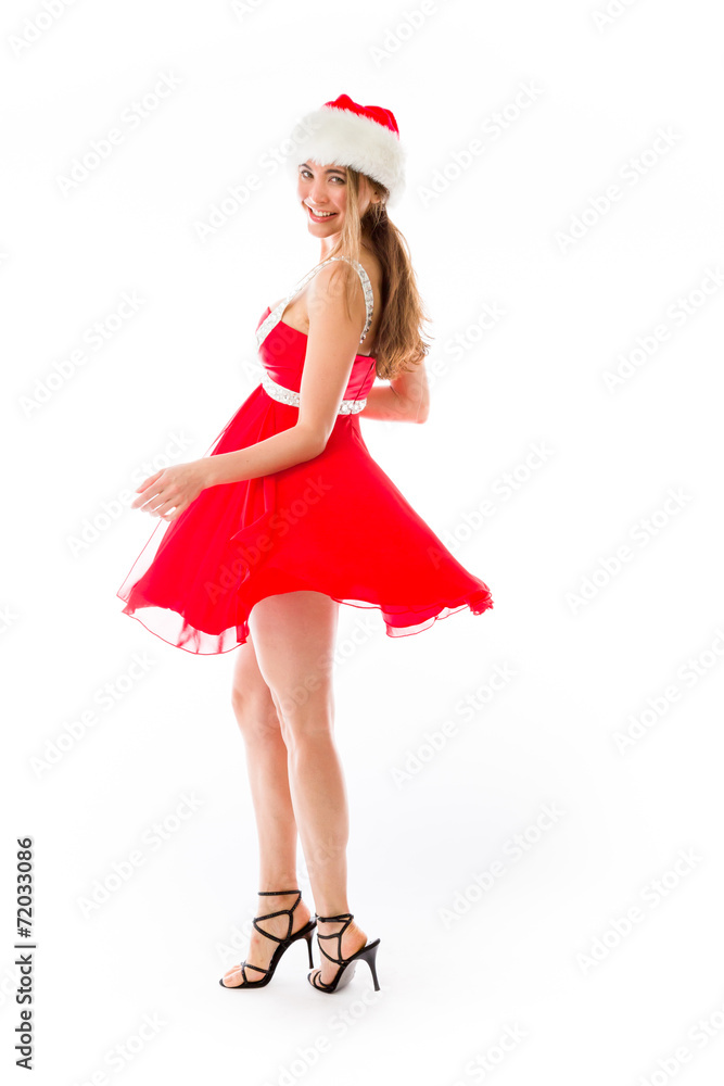 model isolated on white ready for christmas model isolated on white ready for christmas