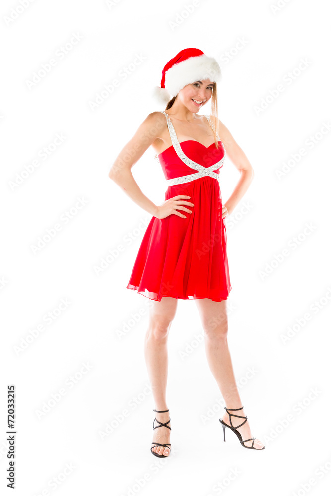 model isolated on plain background pround confident hands on hip model isolated on plain background pround confident hands on hip